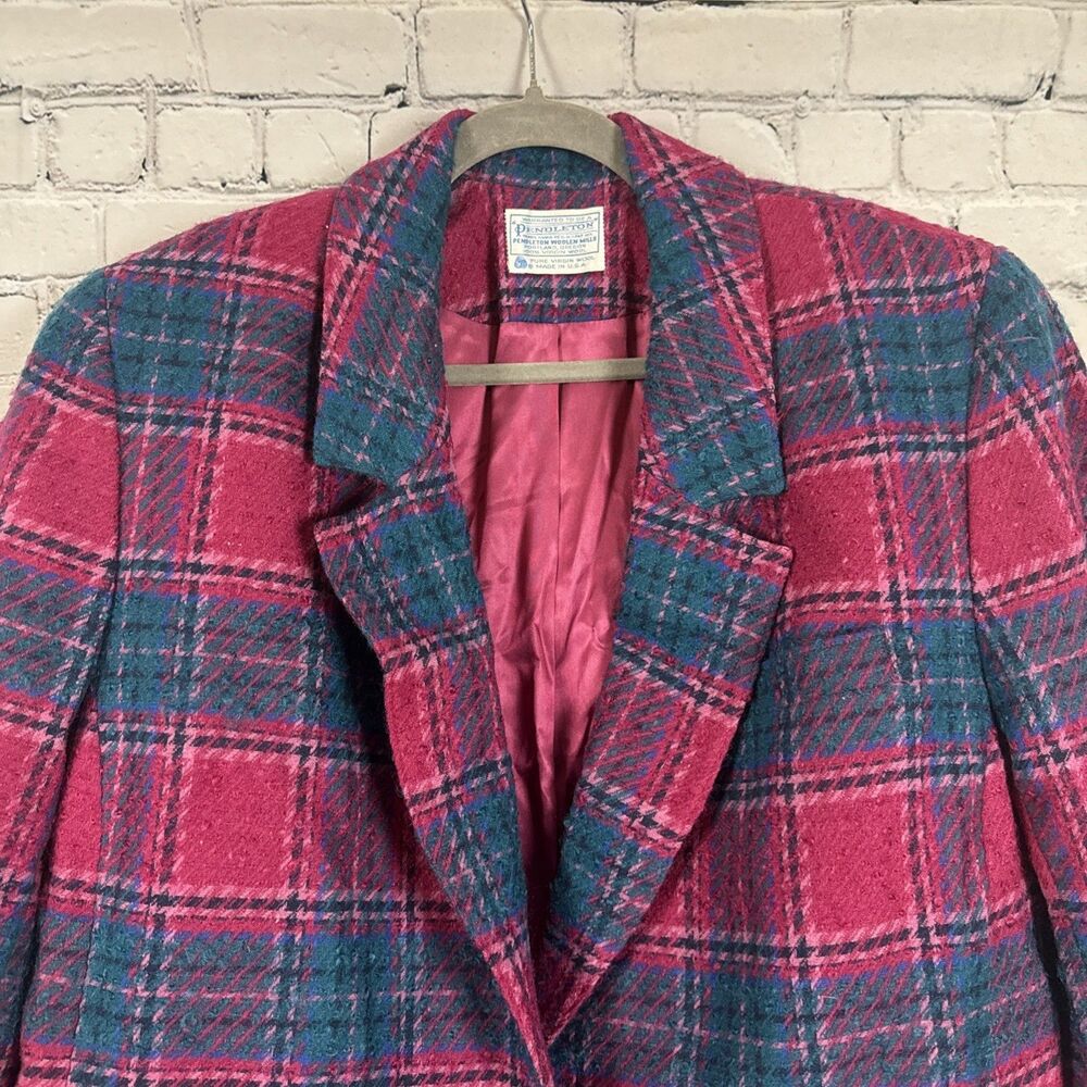 Pendleton Blazer Jacket Virgin Wool Multi Tartan … - image 5